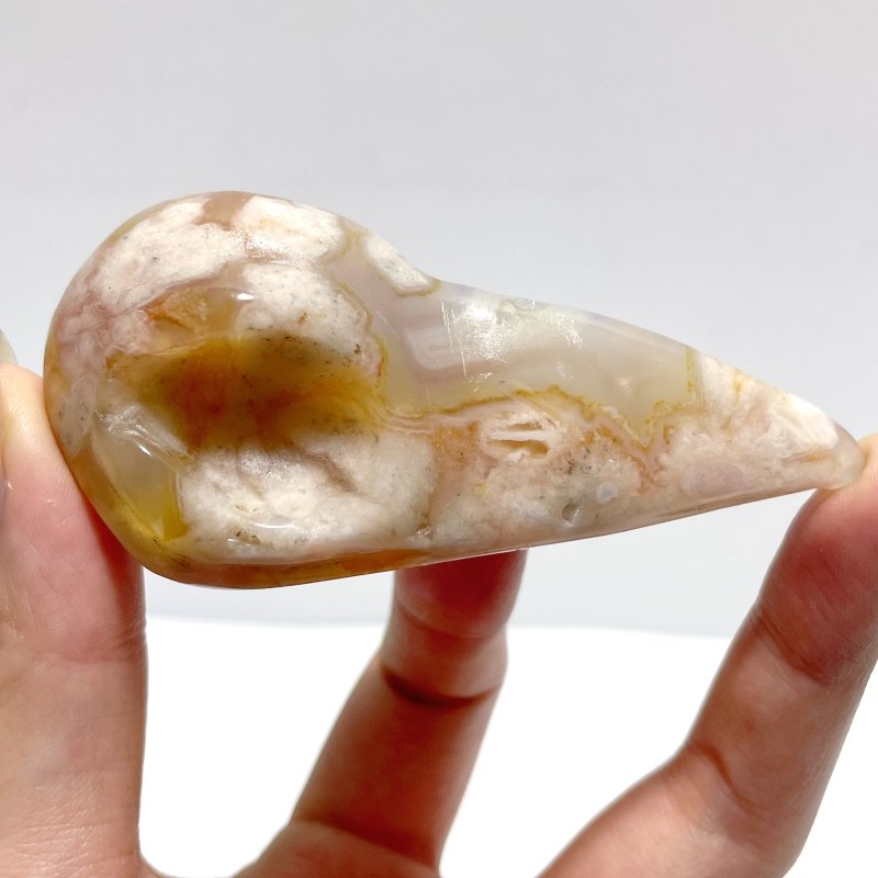 17 Pieces Beautiful Sakura Flower Agate Crow Skull Carving - Wholesale Crystals