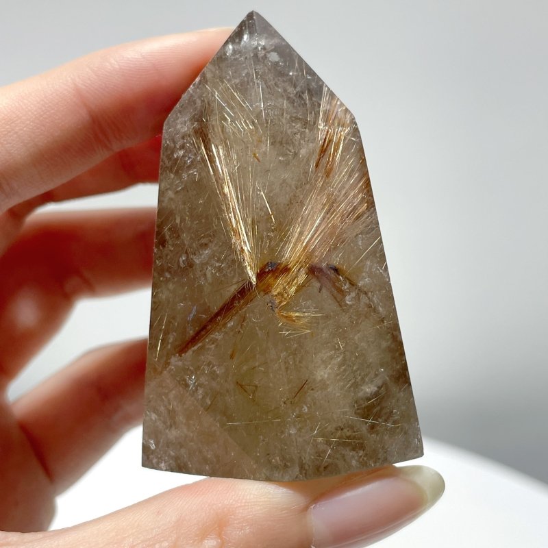 17 Pieces Gold Rutilated Quartz Points 2.2 - 3.6in - Wholesale Crystals