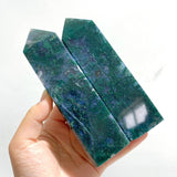 17 Pieces Moss Agate Four - Sided Points - Wholesale Crystals