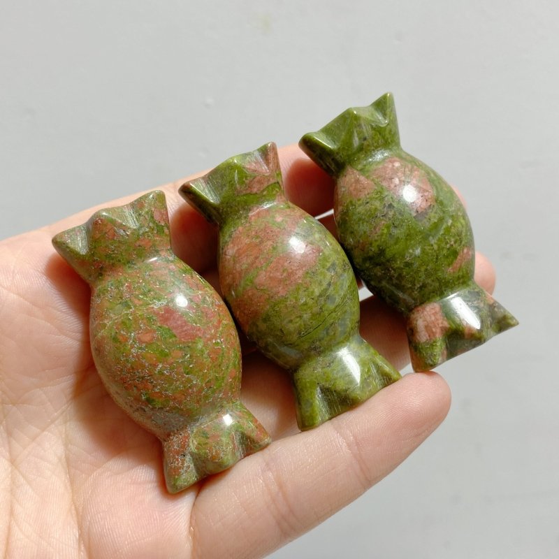 17 Types 5cm Candy Carving Wholesale Green Aventurine Tiger Eye Howlite Closeout -Wholesale Crystals