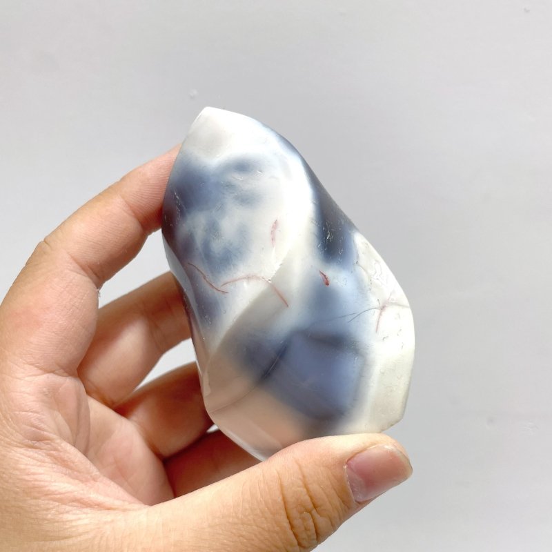 18 Pieces Black Orca Agate Flame Carving 4 - Wholesale Crystals