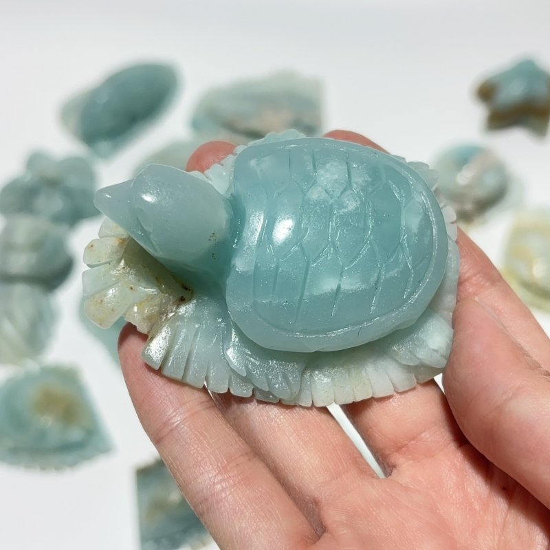 18 Pieces Caribbean Calcite Sea Animals Carving Wholesale -Wholesale Crystals