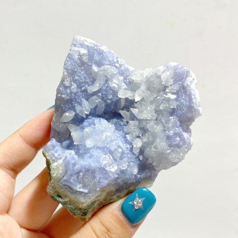 18 Pieces Geode Druzy Blue Chalcedony - Wholesale Crystals