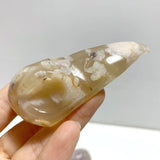 18 Pieces Sakura Flower Agate Crow Skull Carving - Wholesale Crystals