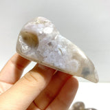 18 Pieces Sakura Flower Agate Crow Skull Carving - Wholesale Crystals