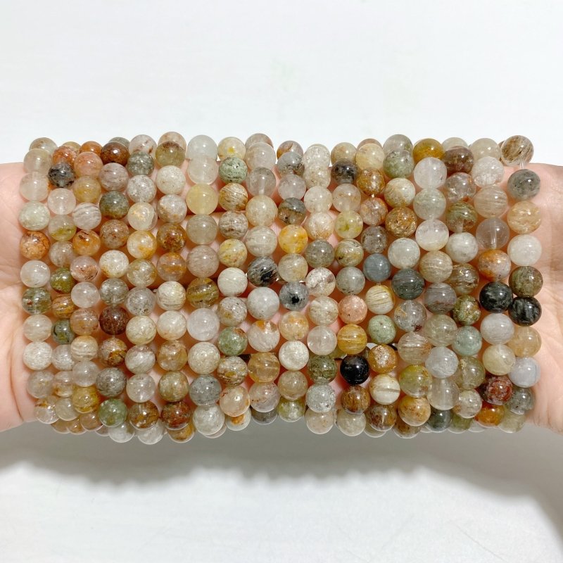 18 Pieces Thousand Layer Garden Quartz Bracelets -Wholesale Crystals