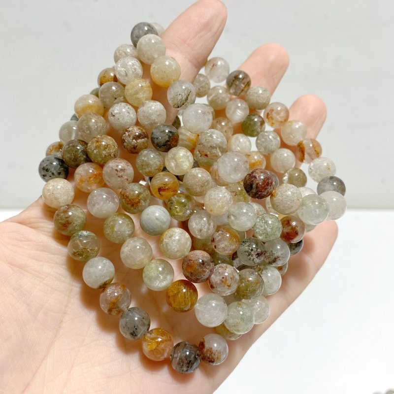 18 Pieces Thousand Layer Garden Quartz Bracelets -Wholesale Crystals