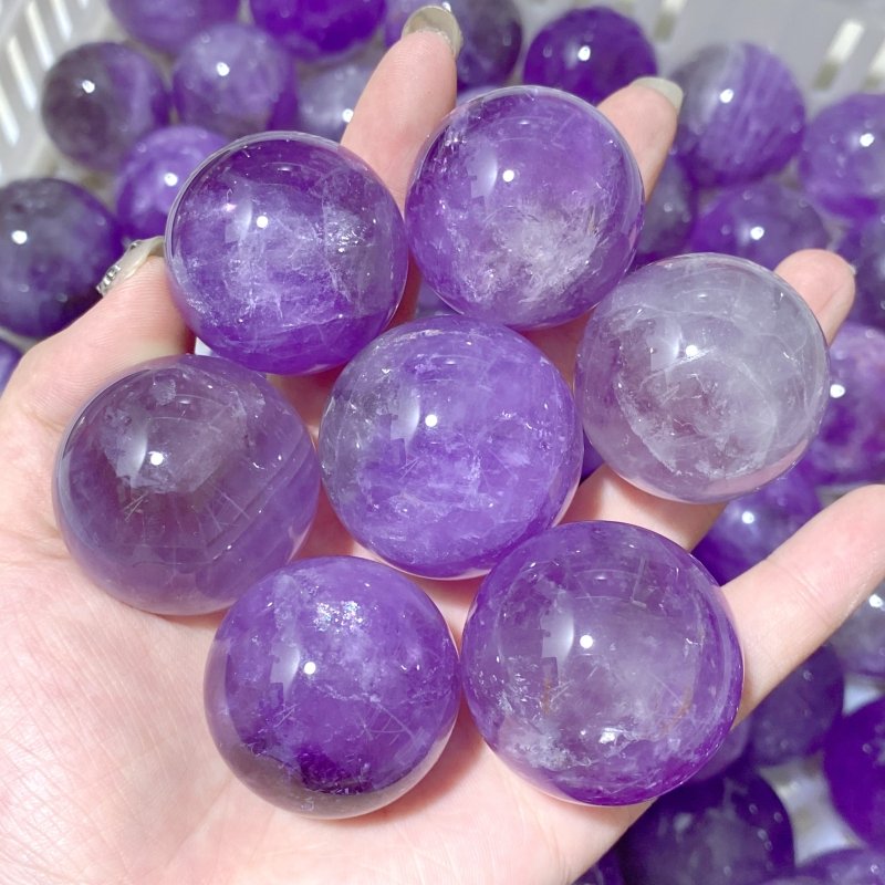 181 Pieces Amethyst Spheres (Sea Freight Only) -Wholesale Crystals