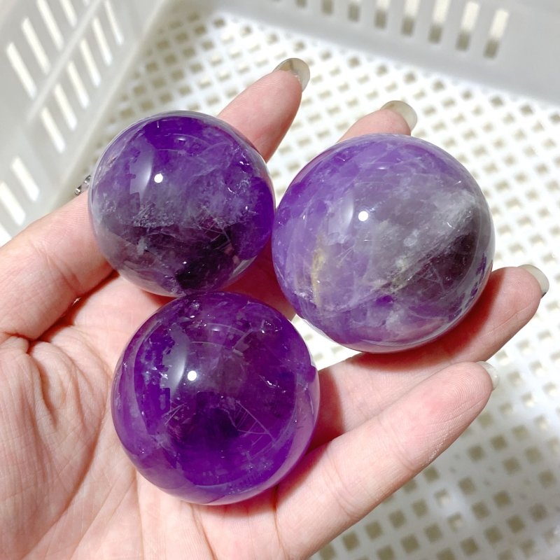 181 Pieces Amethyst Spheres (Sea Freight Only) -Wholesale Crystals