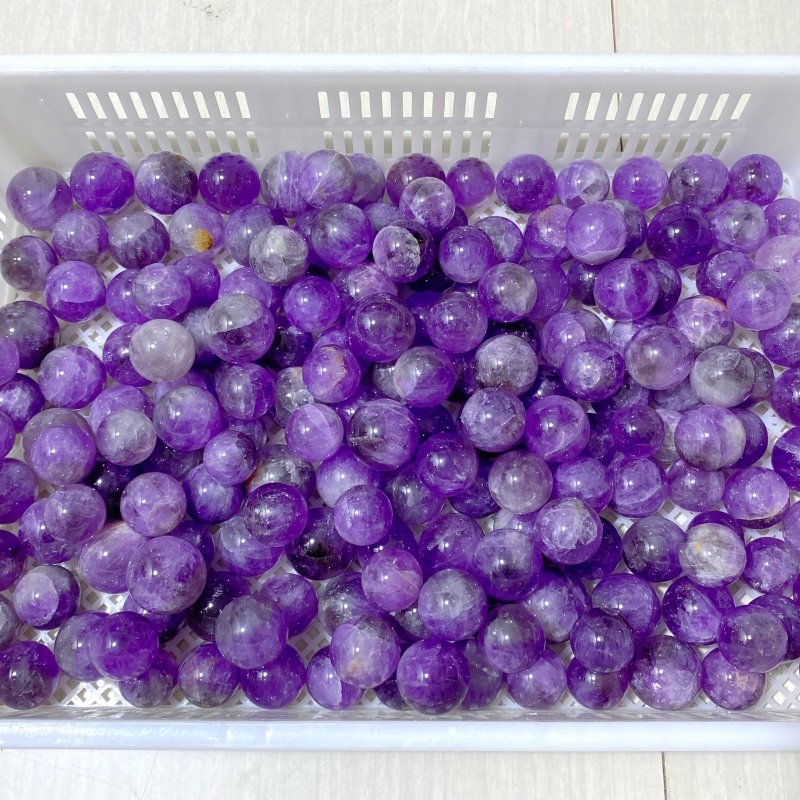 181 Pieces Amethyst Spheres (Sea Freight Only) -Wholesale Crystals