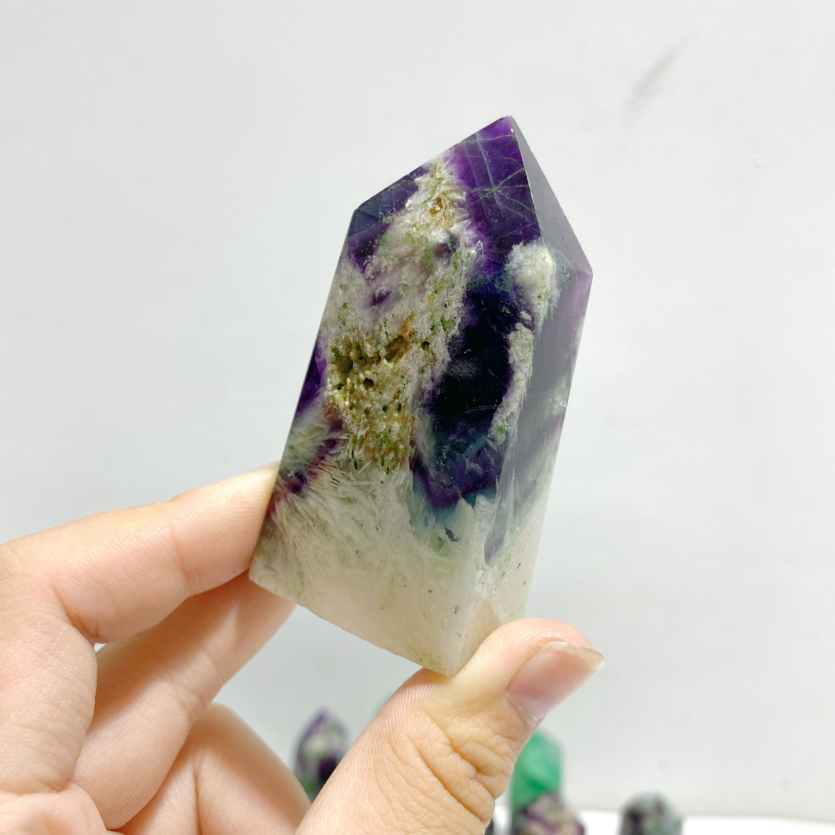 22 Pieces Feather Fluorite Four-sided Points