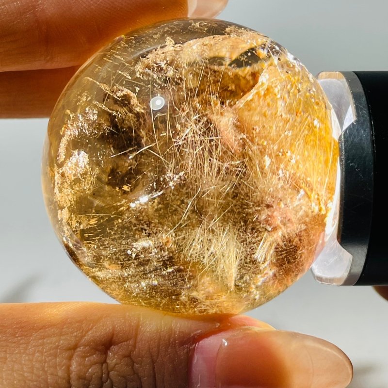 1.8in (4.8cm) Rare Gold Rutile Crystal Sphere -Wholesale Crystals