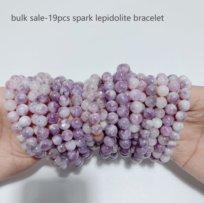 19 Pieces 9mm Spark Lepidolite Bracelet - Wholesale Crystals