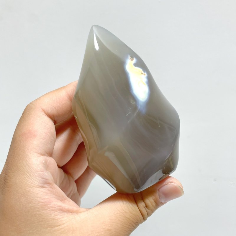19 Pieces Black Orca Agate Flame Carving 1 - Wholesale Crystals
