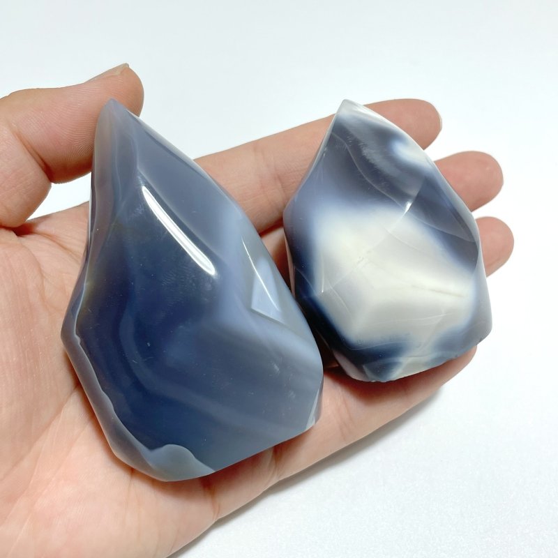 19 Pieces Black Orca Agate Flame Carving 1 - Wholesale Crystals