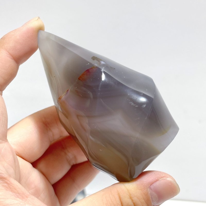 19 Pieces Black Orca Agate Flame Carving 1 - Wholesale Crystals