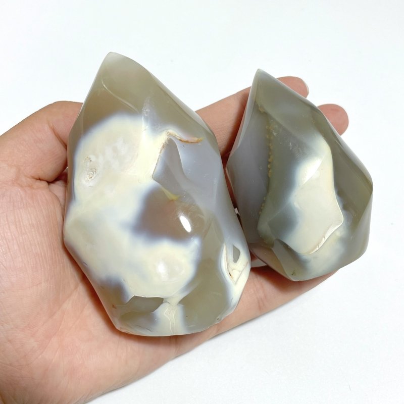 19 Pieces Black Orca Agate Flame Carving 2 - Wholesale Crystals