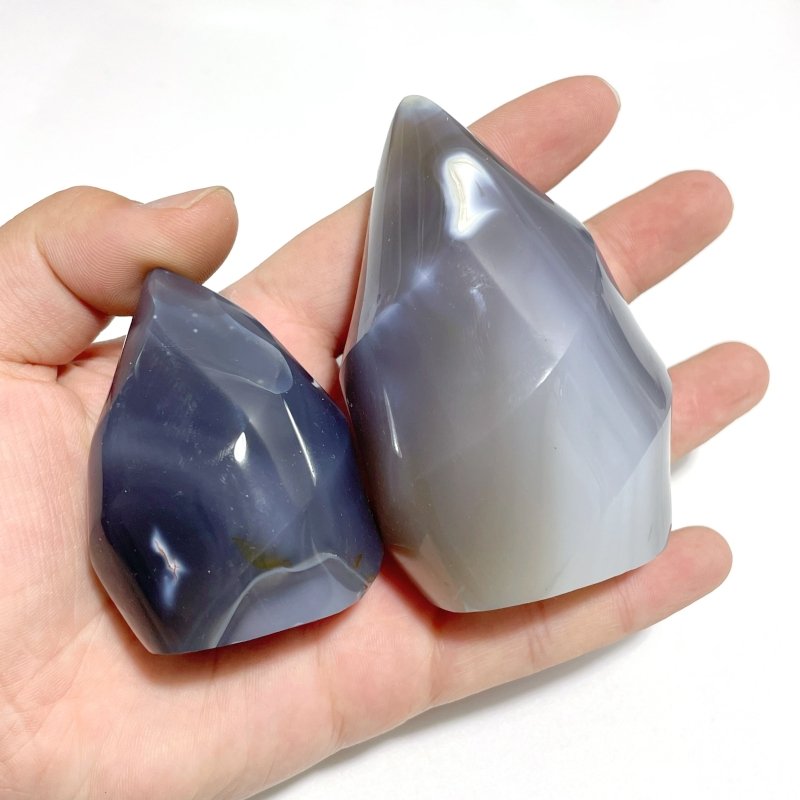 19 Pieces Black Orca Agate Flame Carving 2 - Wholesale Crystals