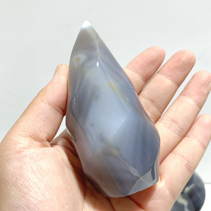 19 Pieces Black Orca Agate Flame Carving 2 - Wholesale Crystals