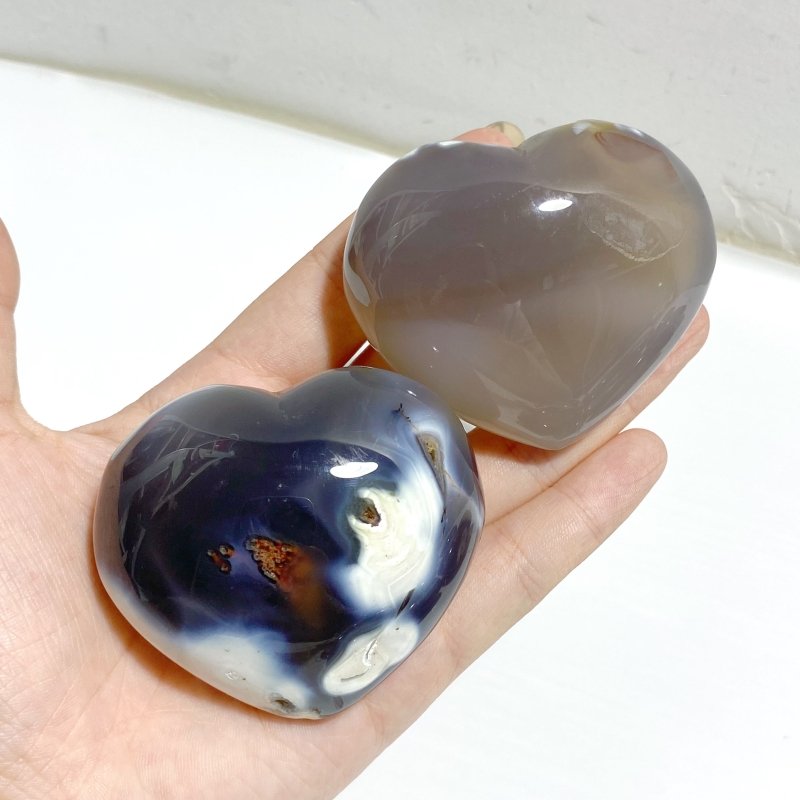 19 Pieces Black Orca Agate Heart 3 -Wholesale Crystals