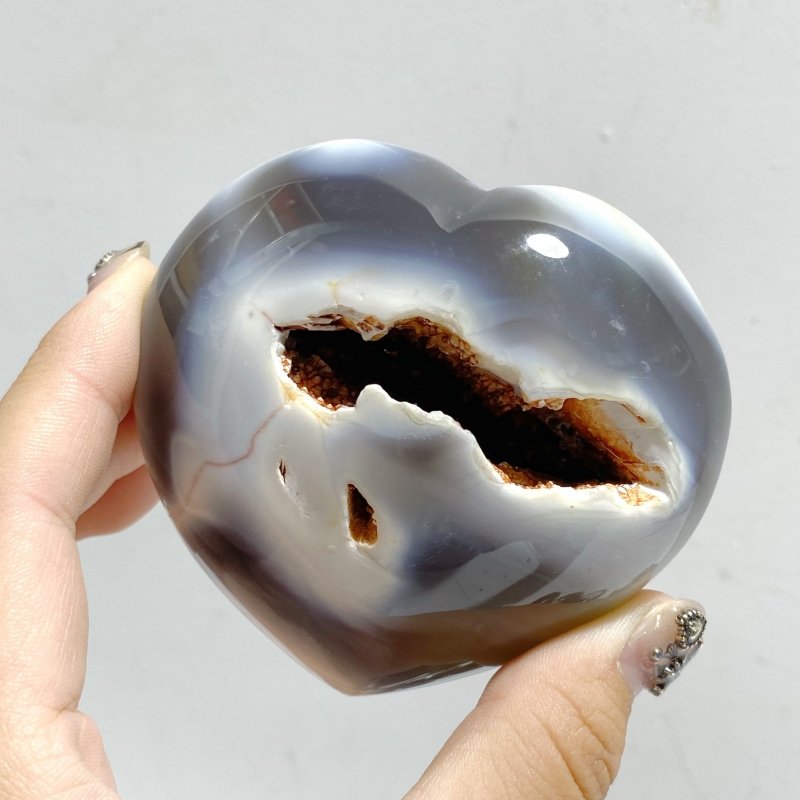 19 Pieces Black Orca Agate Heart 3 -Wholesale Crystals