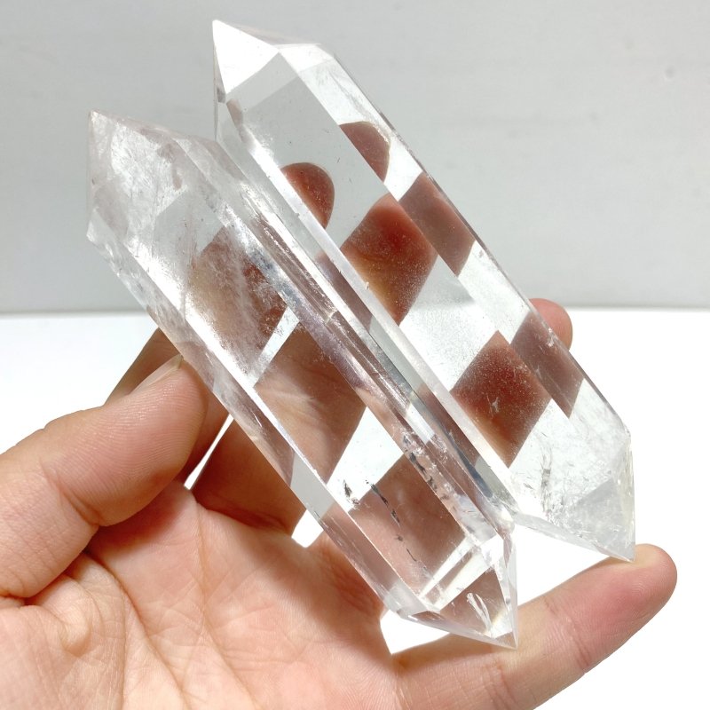 19 Pieces Clear Quartz Double Points - Wholesale Crystals