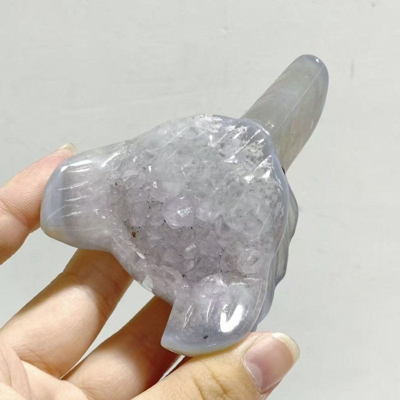 19 Pieces Geode Druzy Agate Fox Head Carving -Wholesale Crystals