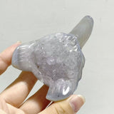 19 Pieces Geode Druzy Agate Fox Head Carving -Wholesale Crystals