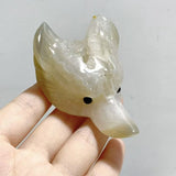19 Pieces Geode Druzy Agate Fox Head Carving -Wholesale Crystals