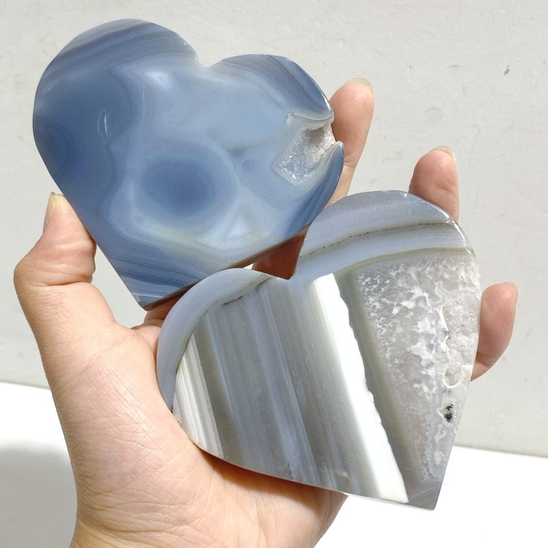 19 Pieces Geode Druzy Agate Heart -Wholesale Crystals