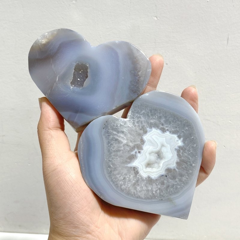19 Pieces Geode Druzy Agate Heart -Wholesale Crystals
