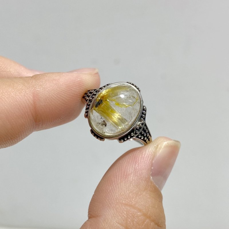 19 Pieces Golden Rutile Quartz Different Styles Ring -Wholesale Crystals