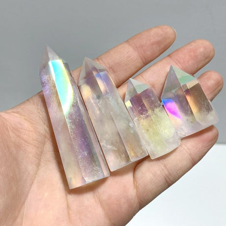 190 Pieces Aura Clear Quartz Crystal Tower Point - Wholesale Crystals