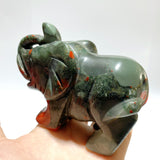 6 Pieces Africa Blood Stone Elephant Carving
