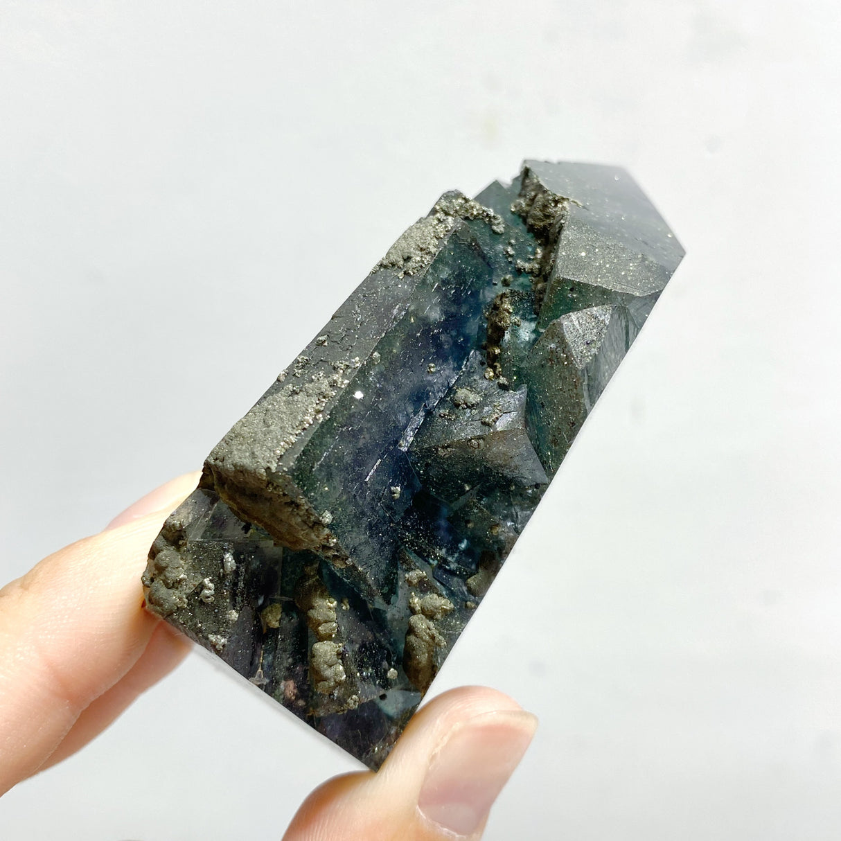 27 Pieces Blue Fluorite Mixed Pyrite Raw Side Tower