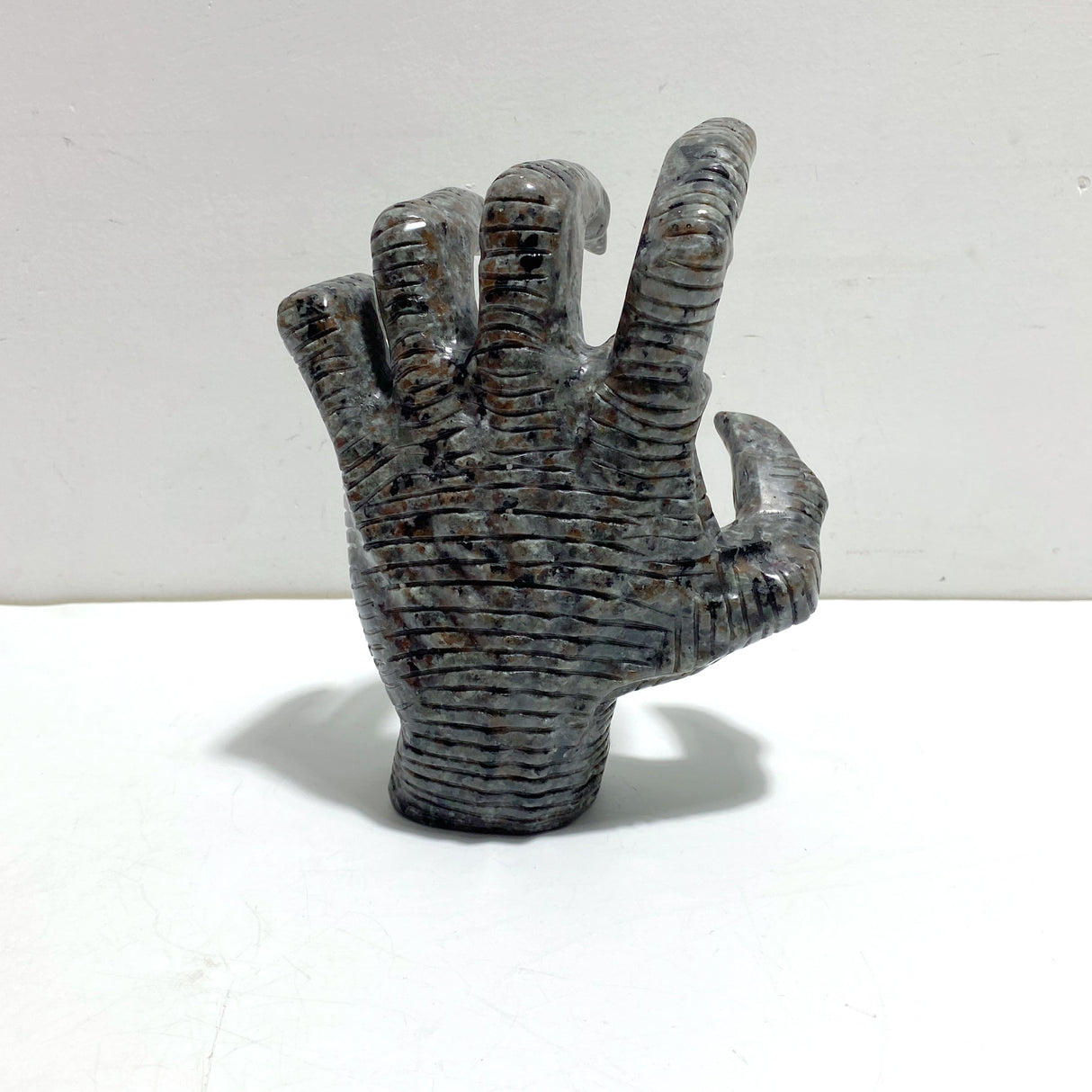 Yooperlite Stone Witchcore Demon Hand Carving