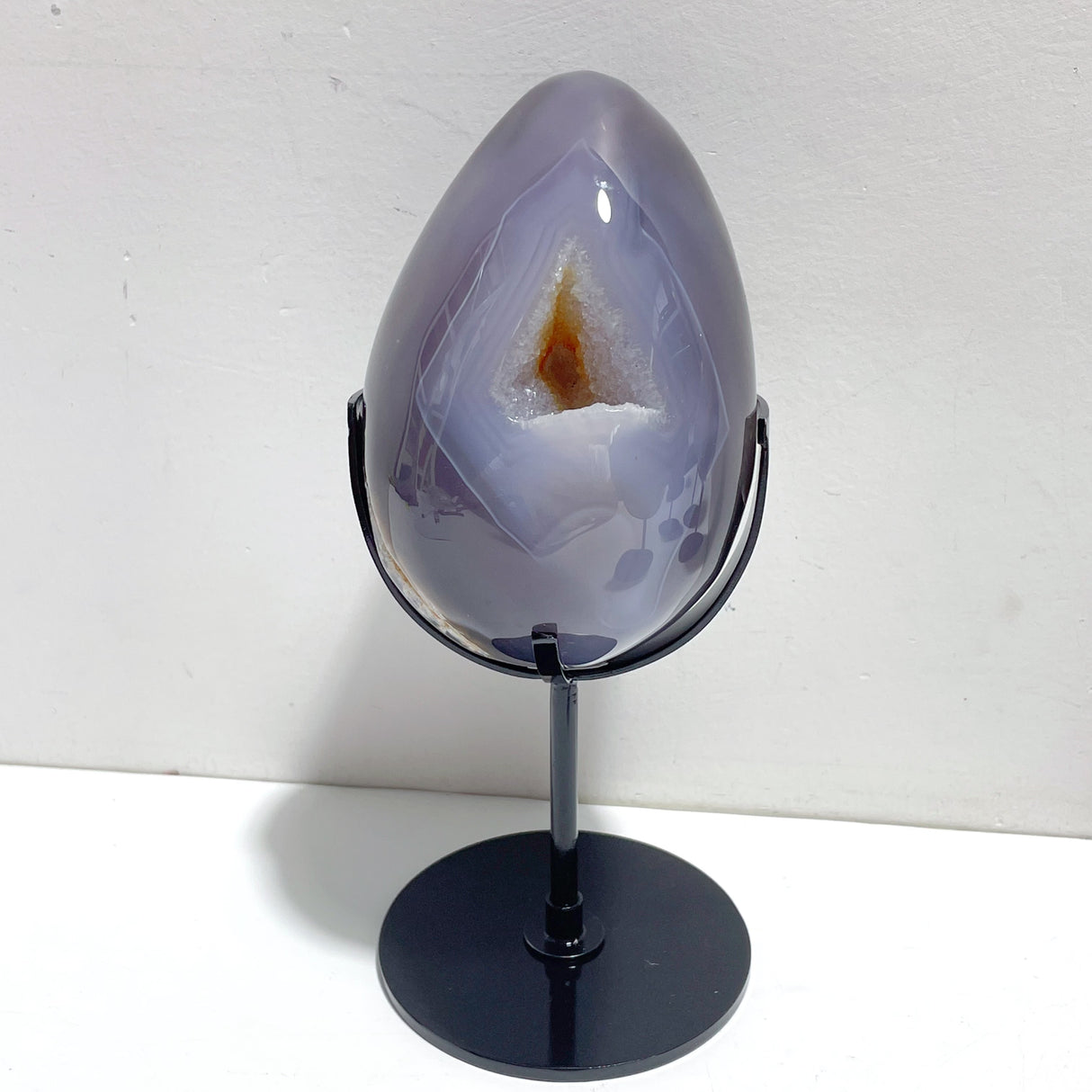 5 Pieces Geode Druzy Eggs Carving With Stand