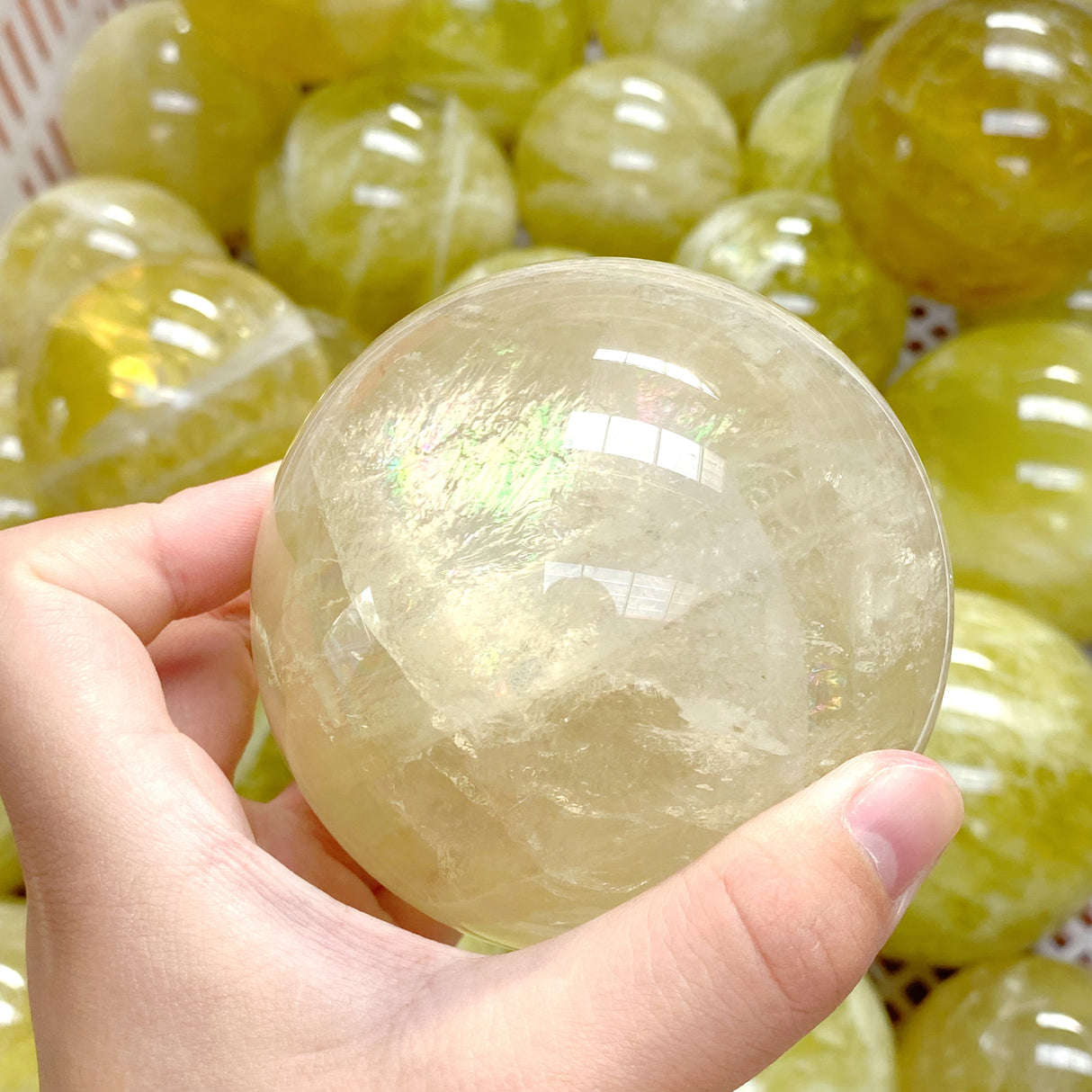 37 Pieces Beautiful Citrine Spheres (Sea Freight Only)