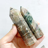 21 Pieces Green Stripe Jasper Point #2