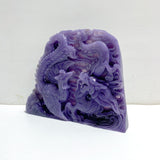 Unique Purple Jade Chinese Dragon&Phoenix Carving