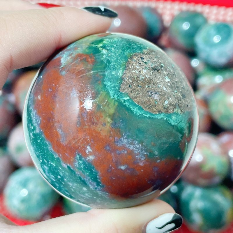 2 - 2.6in Colorful Ocean Jasper Spheres Wholesale - Wholesale Crystals