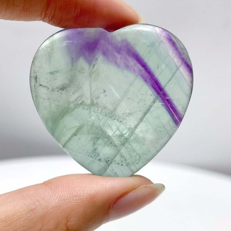 2 Colors Fluorite Worry Stone Heart Wholesale - Wholesale Crystals