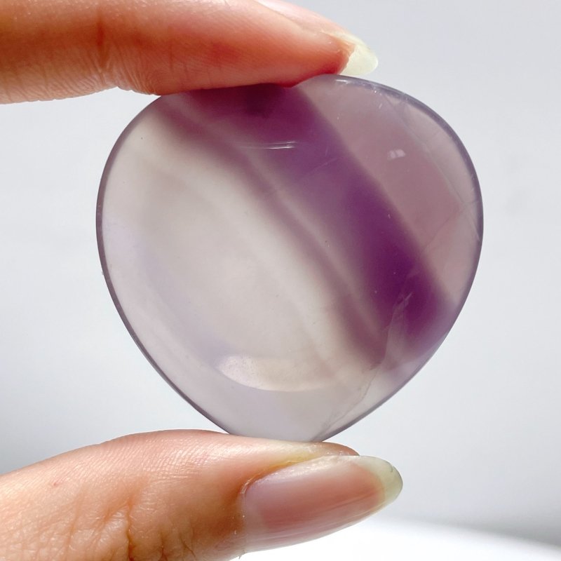 2 Colors Fluorite Worry Stone Heart Wholesale - Wholesale Crystals