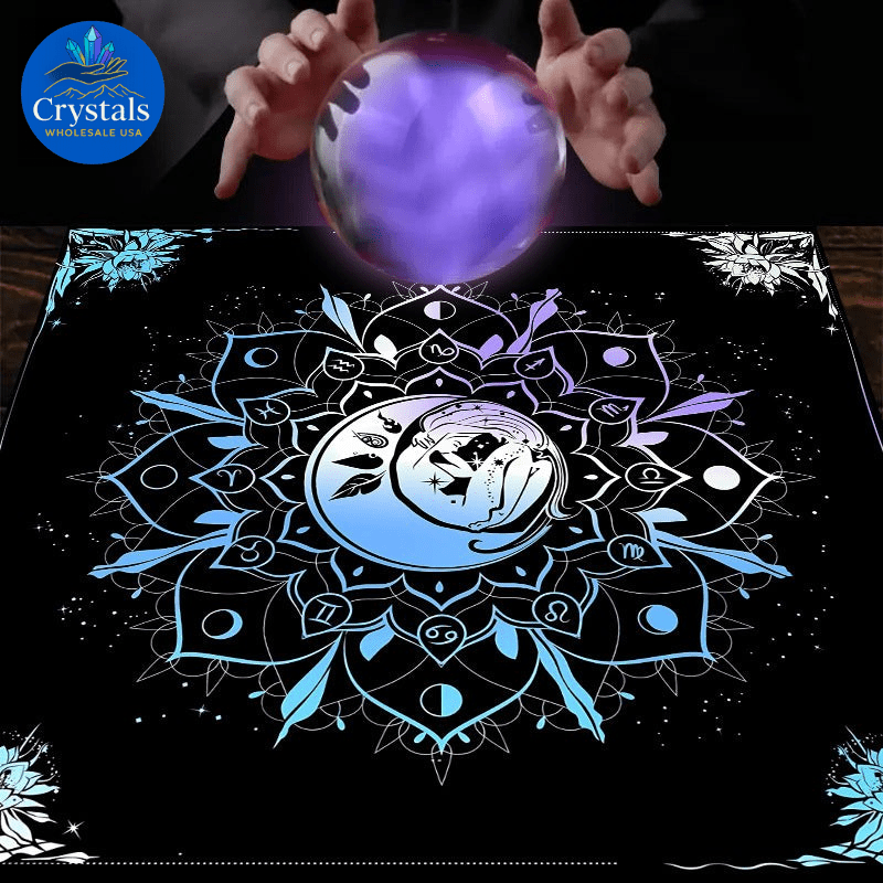 2 Moon Phase Starry Sky Tarot Tablecloth - Wholesale Crystals