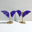 2 Pairs Delicate Lapis Lazuli Butterfly Wing Carving With Stand - Wholesale Crystals