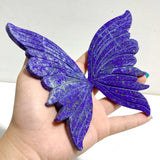 2 Pairs Delicate Lapis Lazuli Butterfly Wing Carving With Stand - Wholesale Crystals