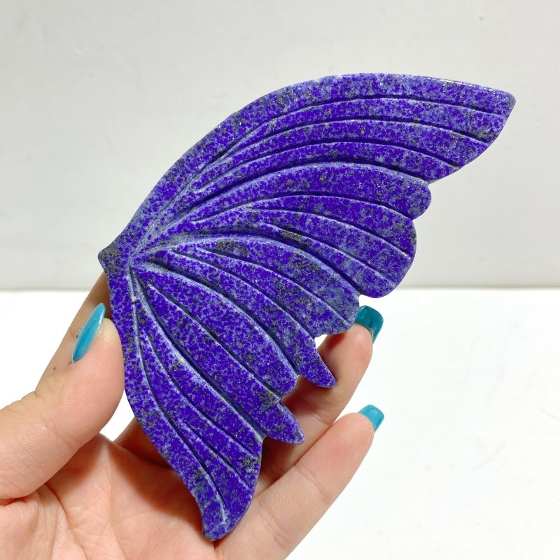 2 Pairs Delicate Lapis Lazuli Butterfly Wing Carving With Stand - Wholesale Crystals