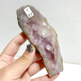 2 Pairs Geode Druzy Pink Amethyst Slab Butterfly Wing Carving With Stand #4 -Wholesale Crystals