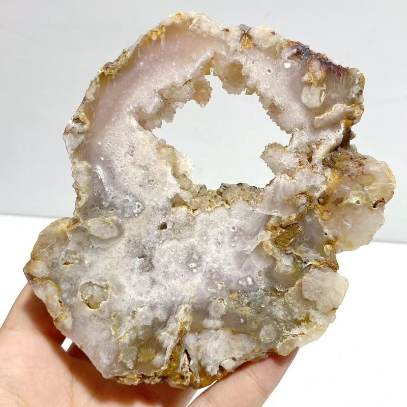 2 Pairs Geode Druzy Sakura Flower Agate Butterfly Wing With Stand - Wholesale Crystals