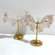 2 Pairs Geode Sakura Flower Agate Butterfly Wing With Stand -Wholesale Crystals